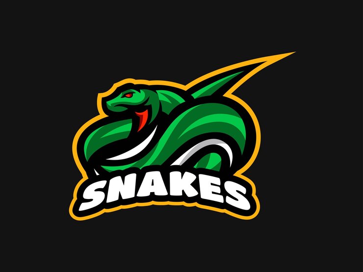 Illustrazione del logo della mascotte del rettile del serpente verde