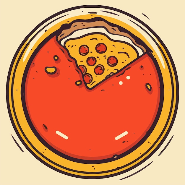 Illustrazione del logo della pizza a vettori