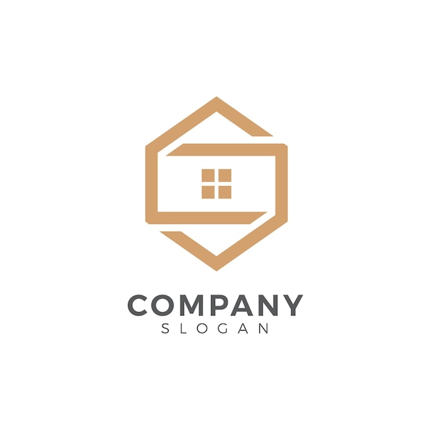 Illustrazione del logo immobiliare in oro di lusso