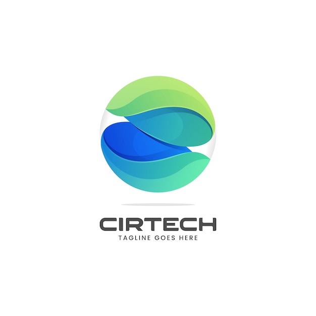 Illustrazione del logo vettoriale Cerchio Tech gradiente stile colorato