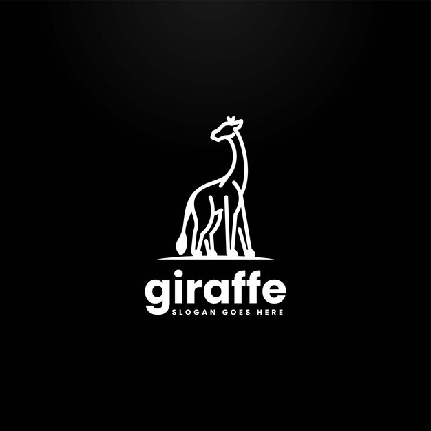 Illustrazione del logo vettoriale Giraffe Line Art Style