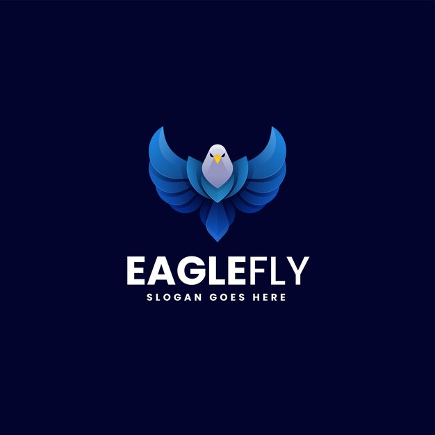 Illustrazione del logo vettoriale Stile colorato con gradiente di volo dell'aquila