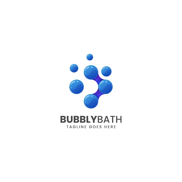 Illustrazione del logo vettoriale Stile colorato sfumato bagno frizzante