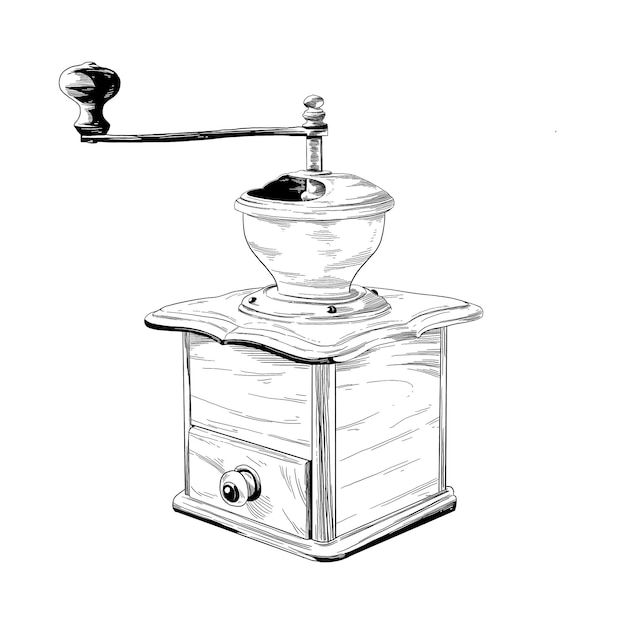 Illustrazione del macinino da caffè vintage