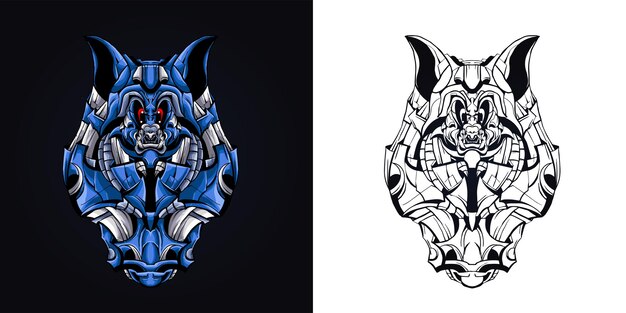 Illustrazione del materiale illustrativo della volpe di Mecha