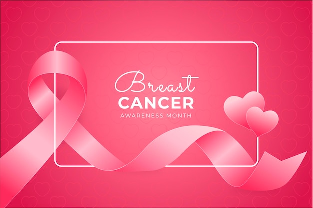 Illustrazione del mese di consapevolezza del cancro al seno gradiente