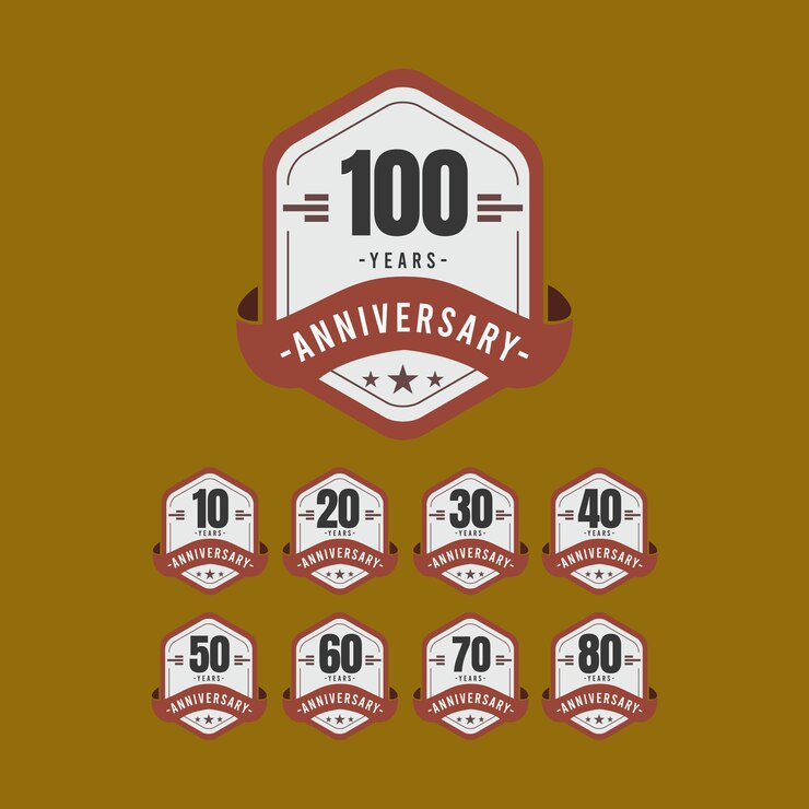 Illustrazione del modello bianco nero oro celebrazioni 100 ° anniversario