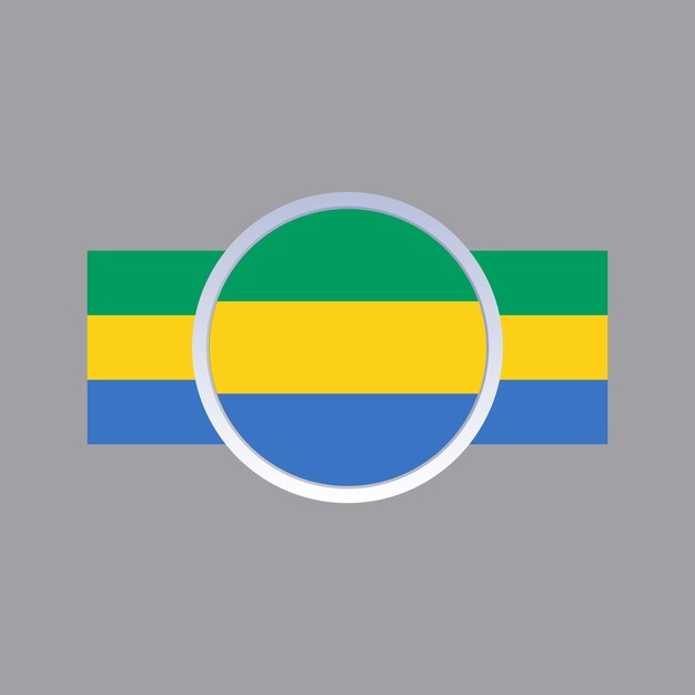 Illustrazione del modello di bandiera del Gabon