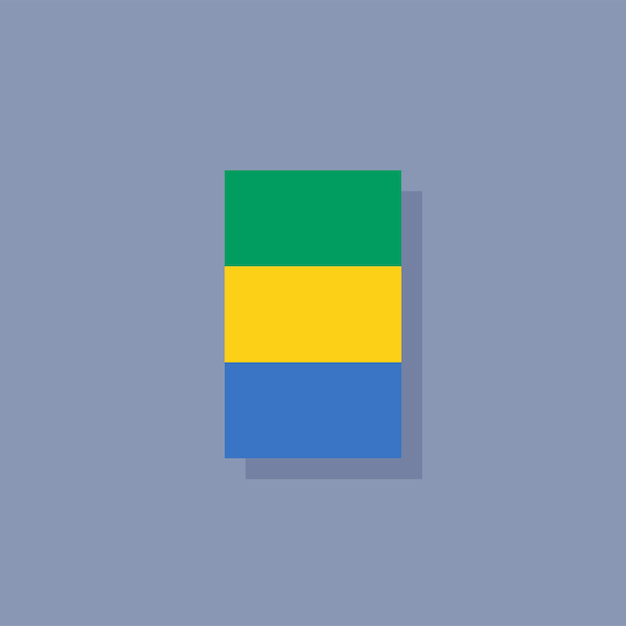 Illustrazione del modello di bandiera del Gabon