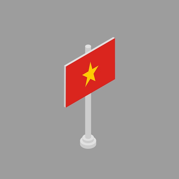 Illustrazione del modello di bandiera del Vietnam