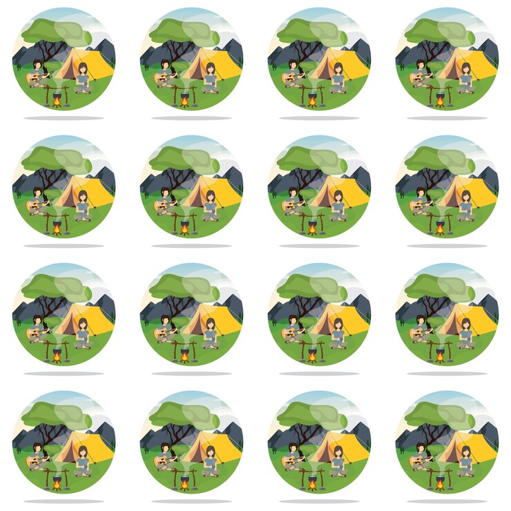 Vettore illustrazione del modello di icone di avventura