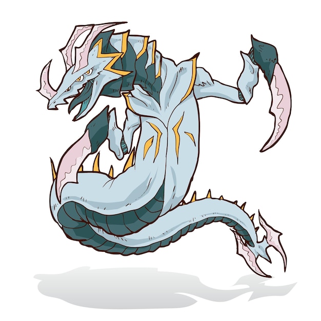 Illustrazione del mostro della bestia del drago marino