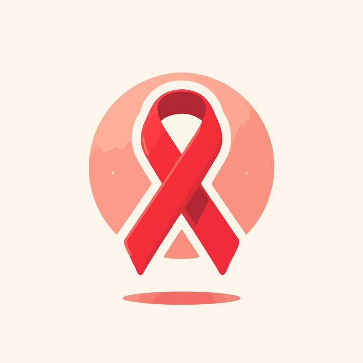 Vettore illustrazione del nastro di sensibilizzazione al cancro piatto e minimalista