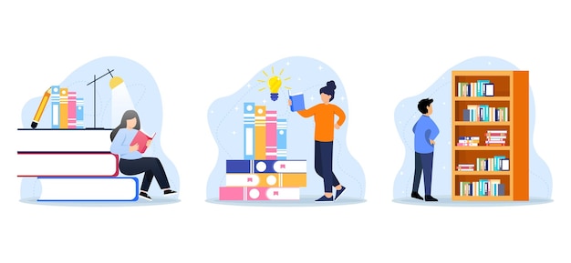 Illustrazione del pacchetto piatto della Giornata mondiale del libro