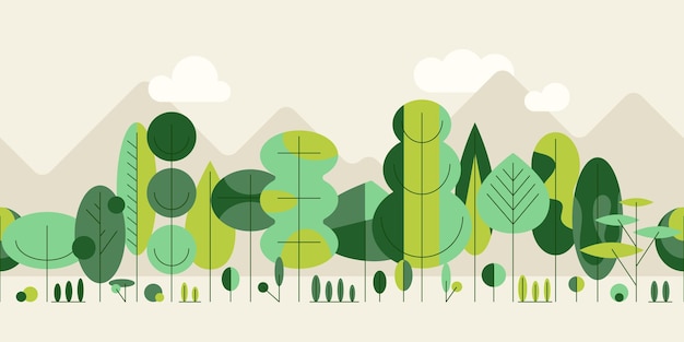 Illustrazione del paesaggio forestale