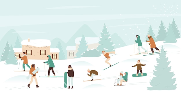 Illustrazione del paesaggio invernale