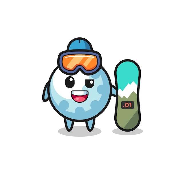 Illustrazione del personaggio da golf con stile snowboard