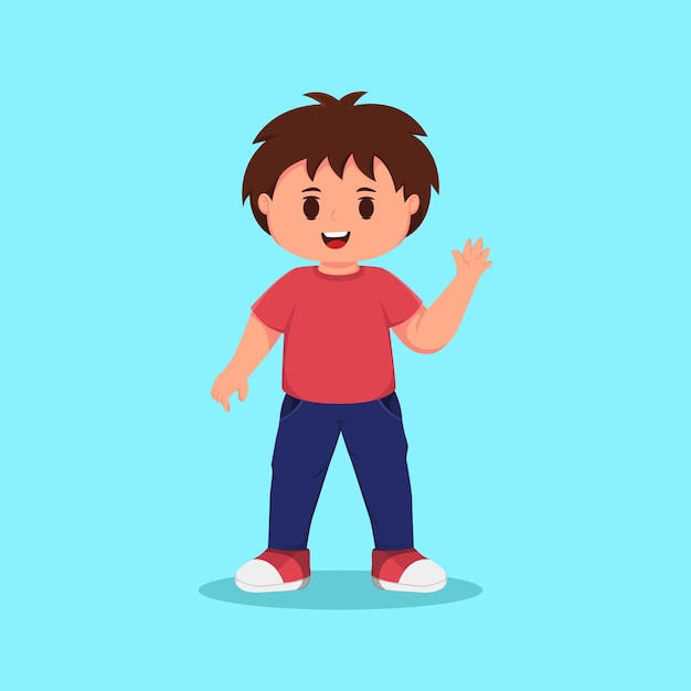 Illustrazione del personaggio dei cartoni animati del ragazzo sveglio
