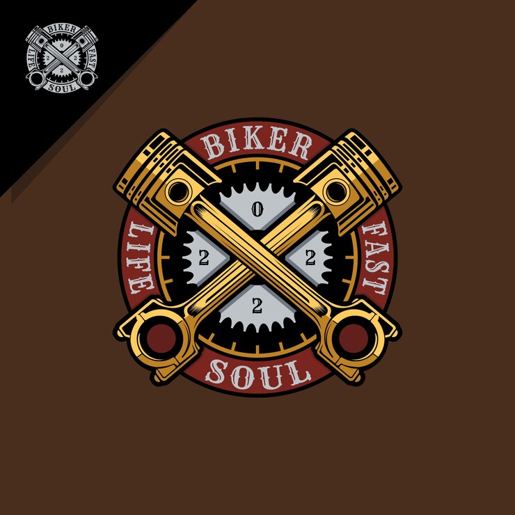 illustrazione del pistone per il logo automobilistico o motociclistico
