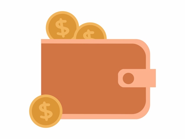 Illustrazione del portafoglio di denaro con dollari