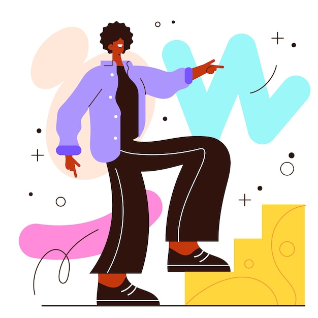Illustrazione del primo passo disegnata a mano
