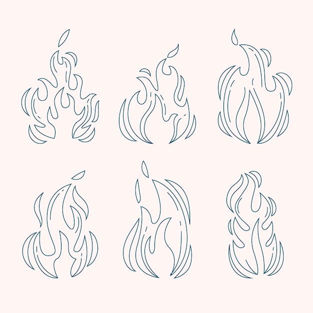 Illustrazione del profilo del fuoco design piatto