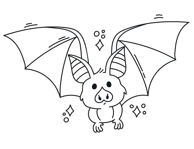 Illustrazione del profilo del pipistrello disegnato a mano