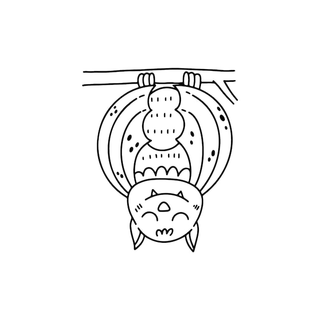Illustrazione del profilo del pipistrello disegnato a mano