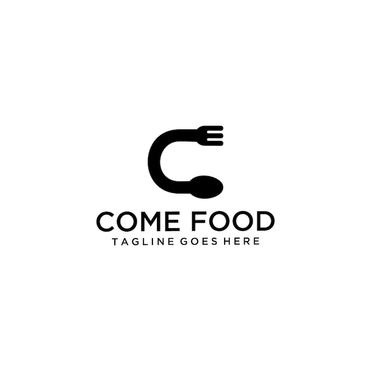 Vettore illustrazione del ristorante con le iniziali c con un design del logo di forchetta e cucchiaio