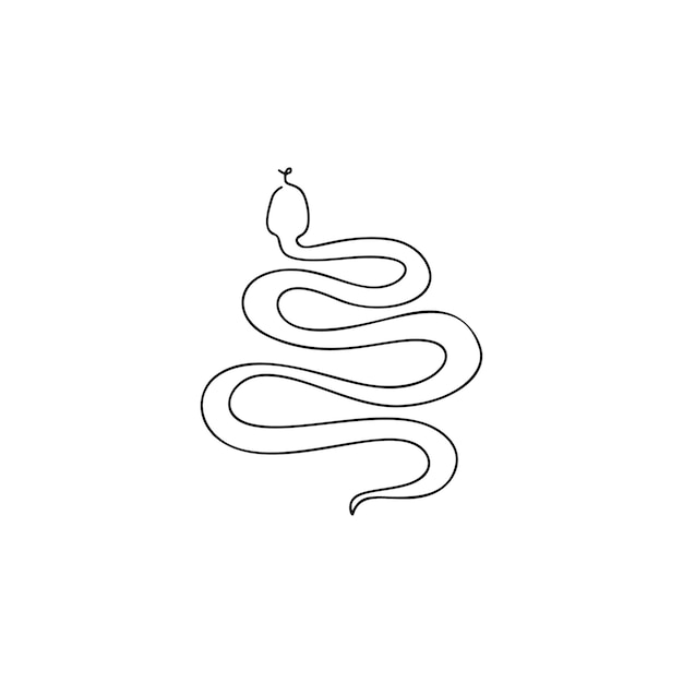 Illustrazione del serpente in stile art linea isolato su bianco