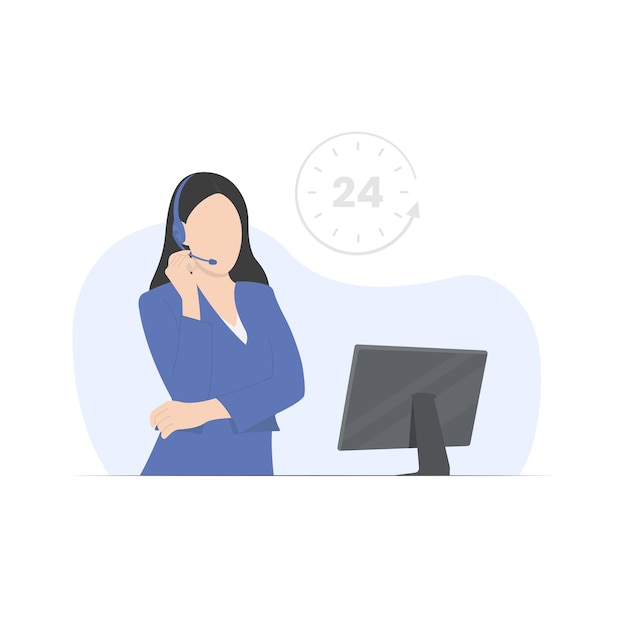 Illustrazione del servizio clienti in servizio