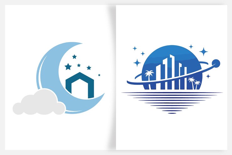 Illustrazione del set di logo dell'agenzia di viaggi