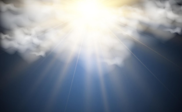 illustrazione del sole che splende attraverso le nuvole