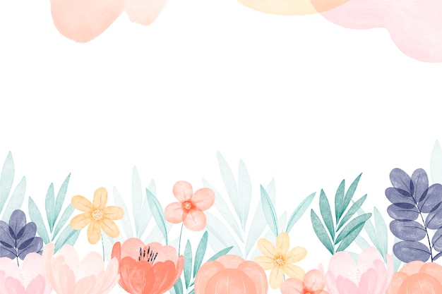Illustrazione del telaio con fiori ad acquerello