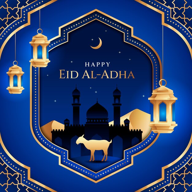 Illustrazione del tempio di eid al-adha disegnata a mano