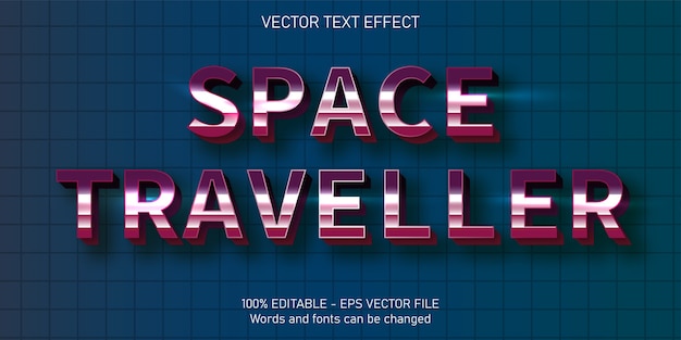 Illustrazione del testo del viaggiatore spaziale in design piatto