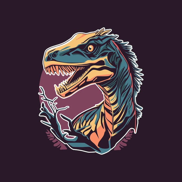 Illustrazione del velociraptor per il design della maglietta