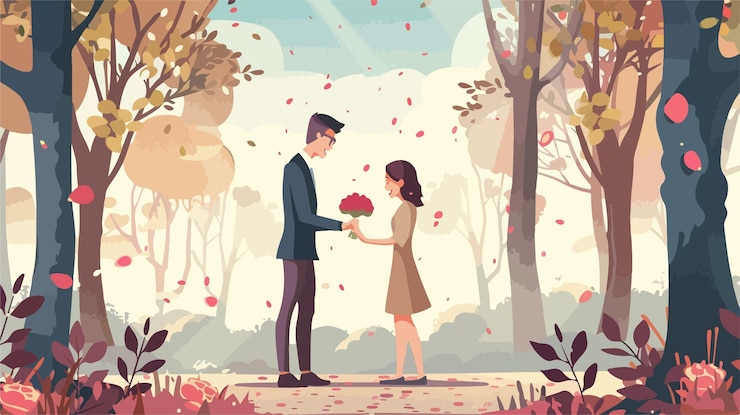 Vettore illustrazione del vettore del concetto di proposta di matrimonio
