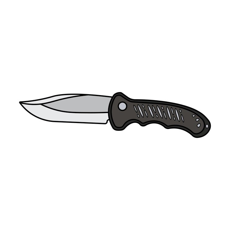 Vettore illustrazione del vettore di disegno dei bambini coltello piatto pieghevole pieghevole isolato