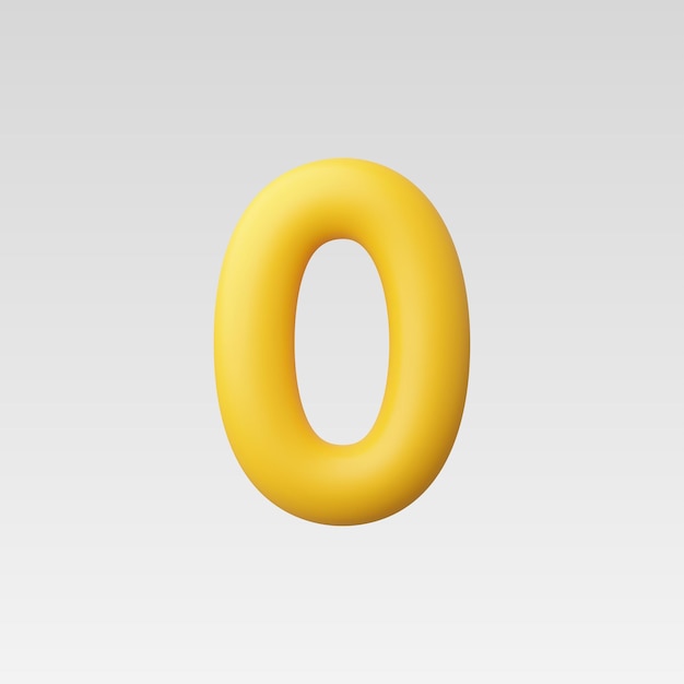 Illustrazione del vettore numero zero realistico 3d