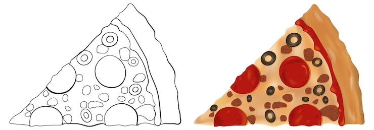Vettore illustrazione deliziosa della fetta della pizza dei peperoni