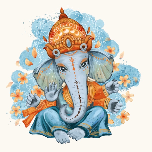 Illustrazione dell'acquerello ganesh chaturthi