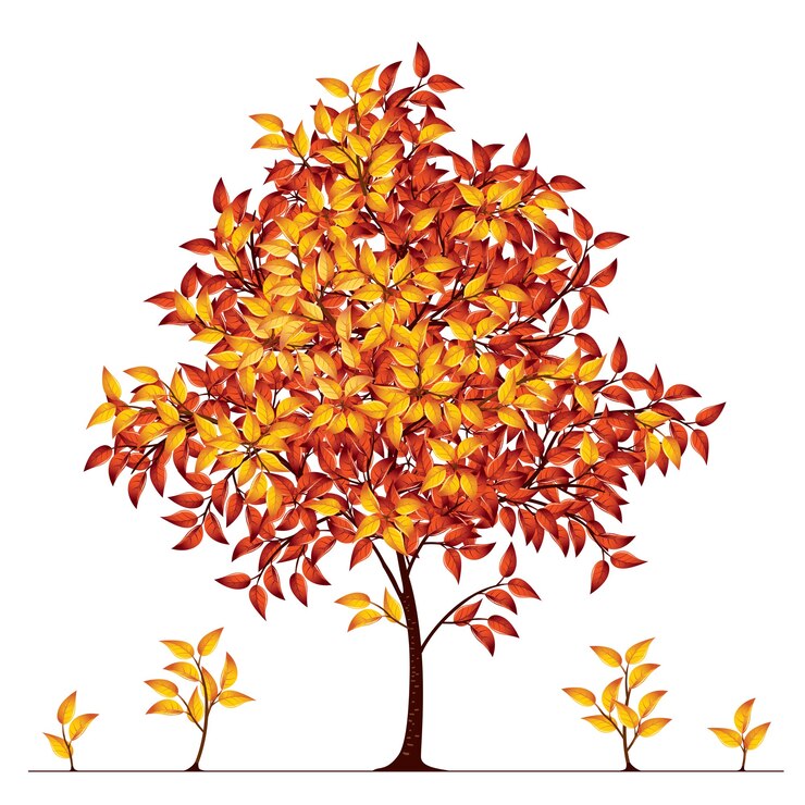 Vettore illustrazione dell'albero di autunno