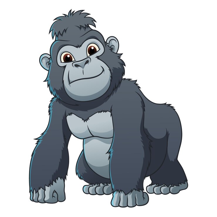 Illustrazione dell'animale del fumetto della piccola gorilla