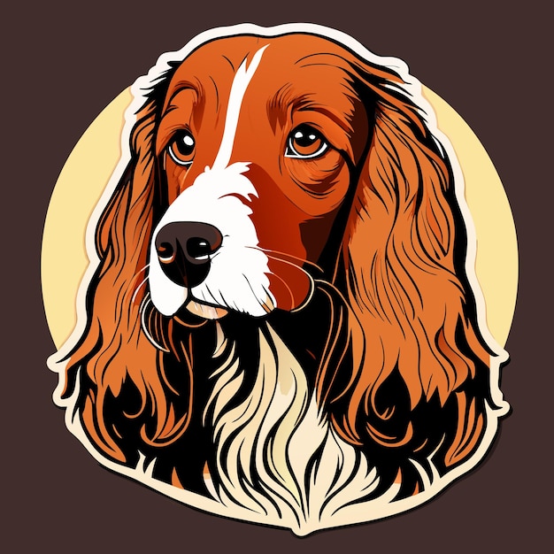 Illustrazione dell'autoadesivo del cane di cocker spaniel americano