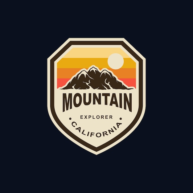 Illustrazione dell'avventura all'aperto del distintivo della montagna