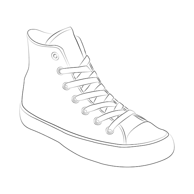 Illustrazione dell'elemento di disegno di vettore di stype del profilo delle scarpe
