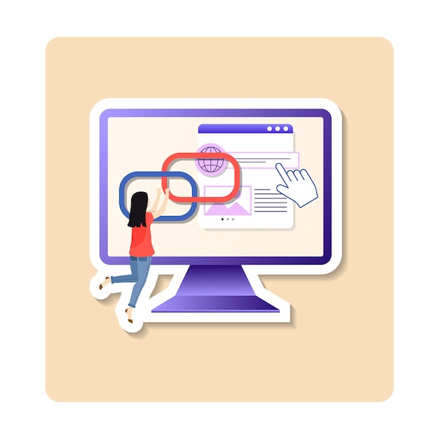 Illustrazione dell'etichetta adesiva del link di affiliazione cliccando sull'affiliato