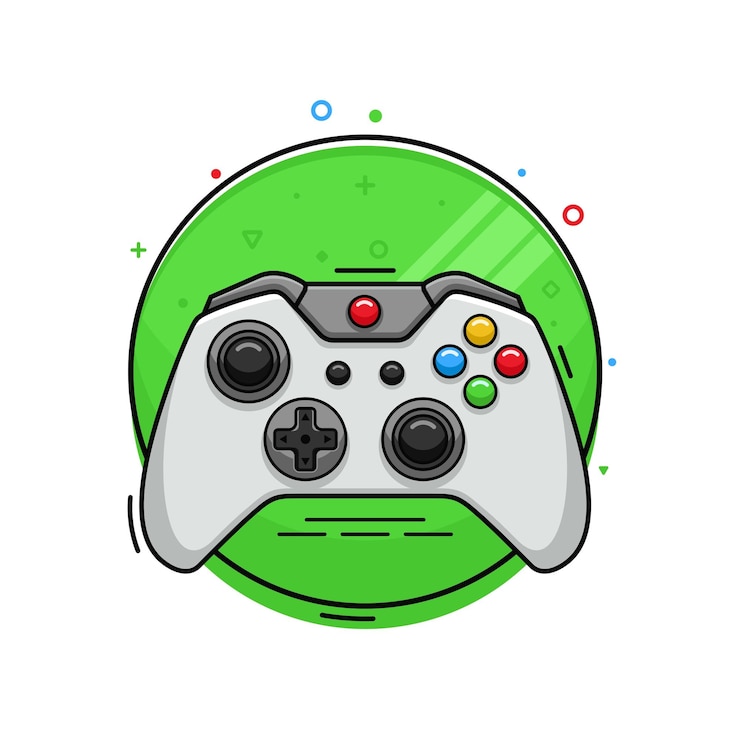 Vettore illustrazione dell'icona del design della console di gioco del controller del joystick