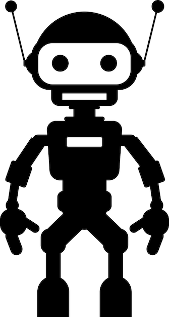 Illustrazione dell'icona del robot in stile piano
